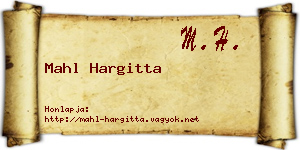 Mahl Hargitta névjegykártya